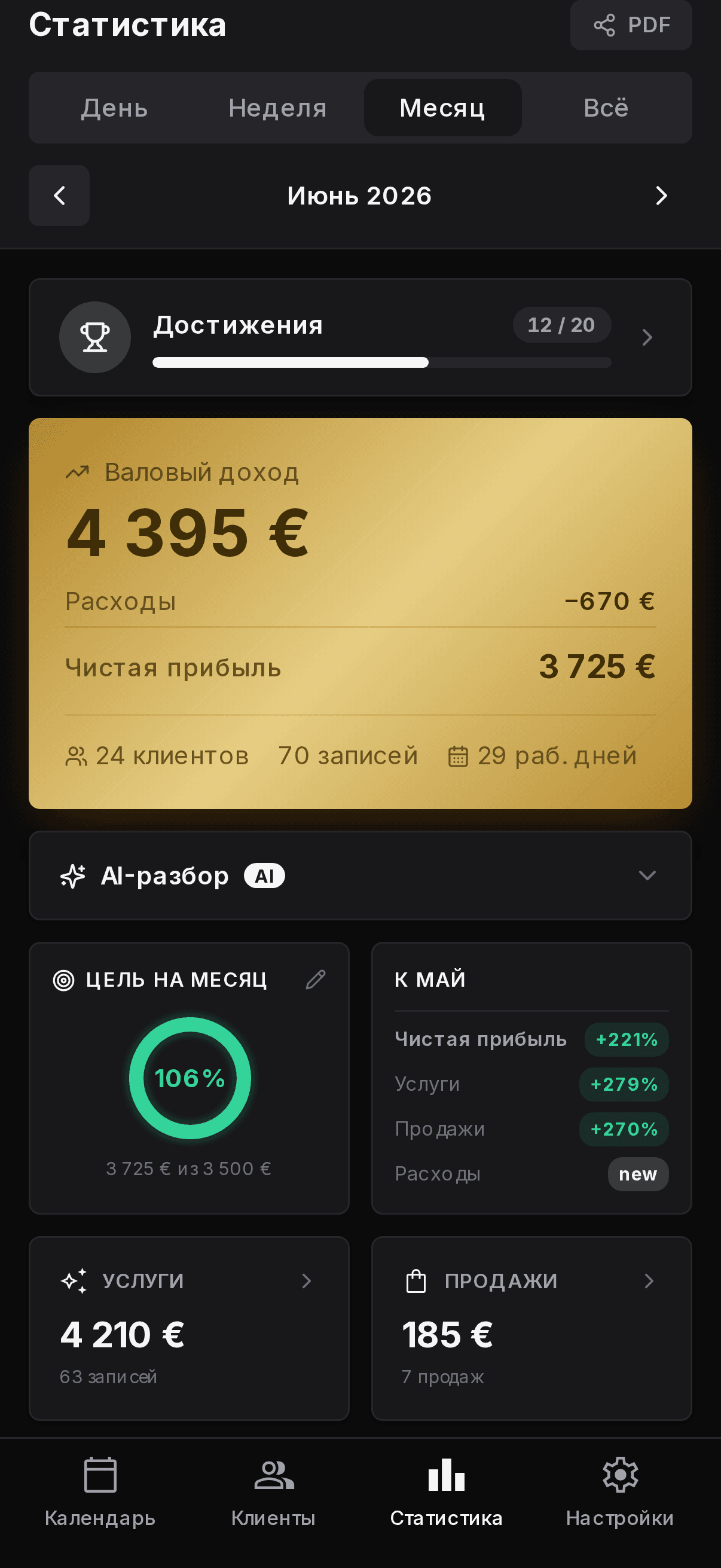 Тёмная тема — статистика